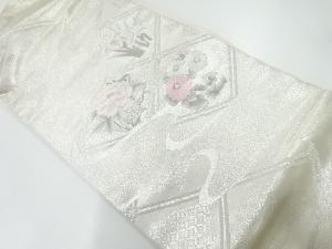 牡丹に菊模様刺繍名古屋帯